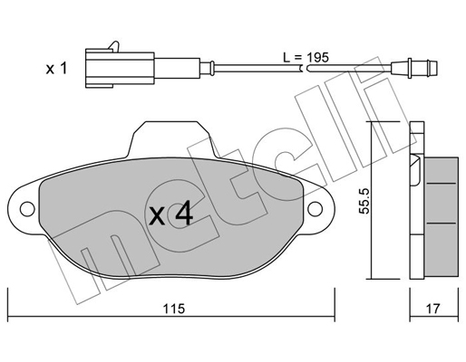 Brake pads, METELLI 22-0159-2