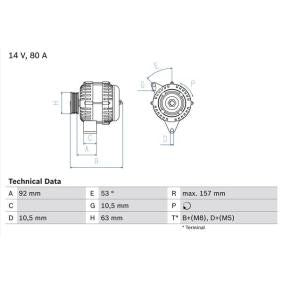 Alternatore, BOSCH 0 986 039 300