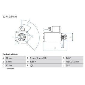 Motorino avviamento, BOSCH 0 986 013 850