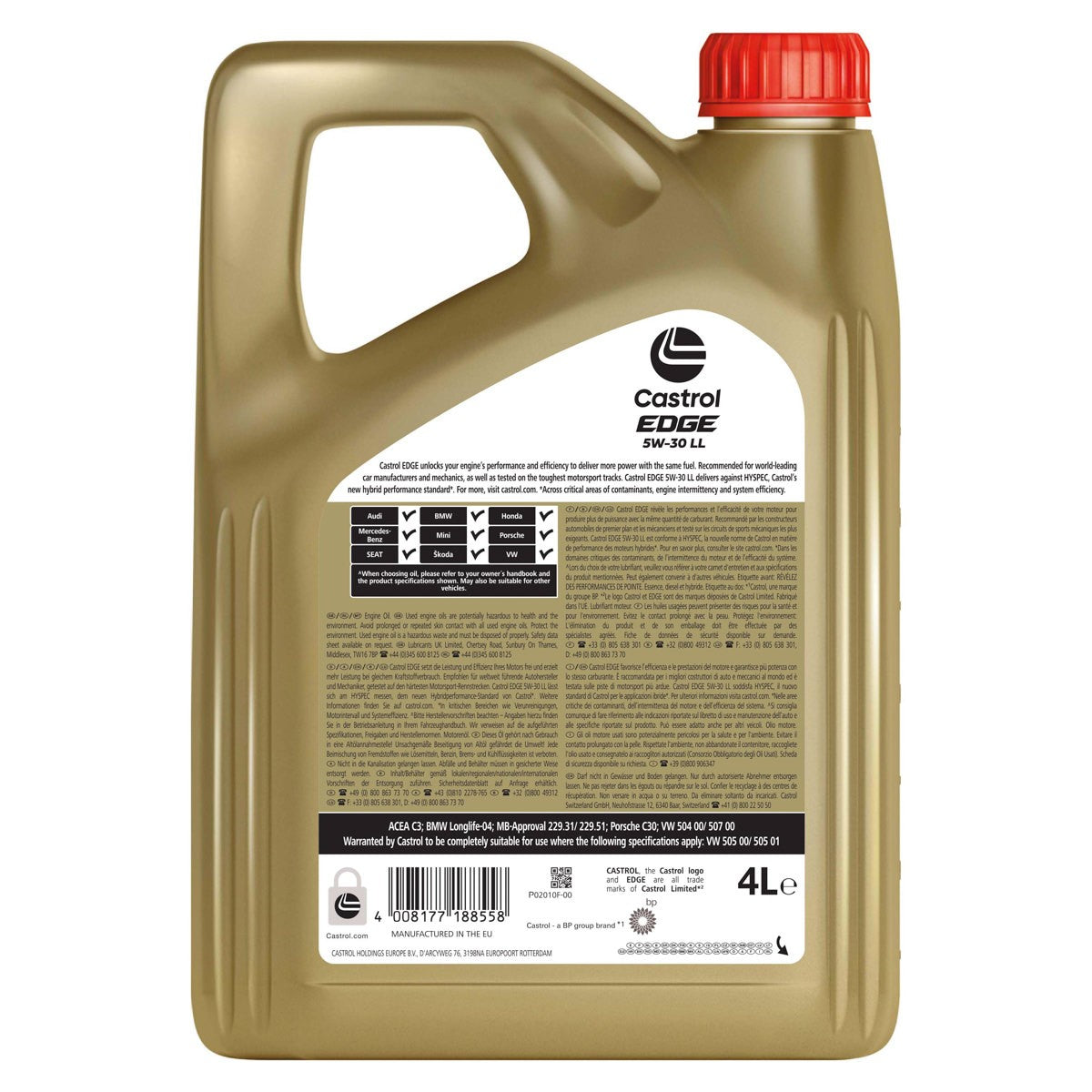 Olio motore 5W30, 15F7E5 CASTROL EDGE LL, 4l, Olio sintetico - 0